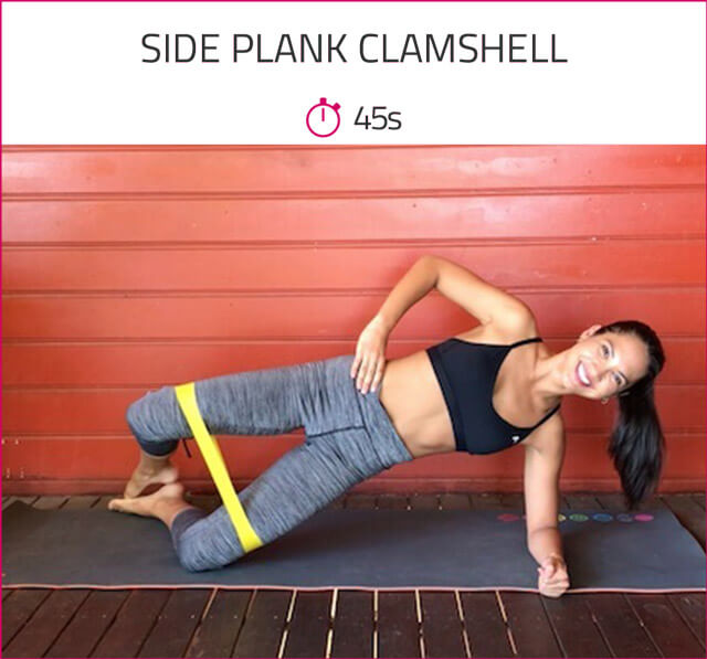 abs workout for women side plank clamshell