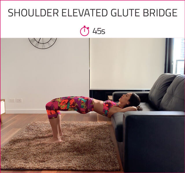 couch booty workout shoulder elevated glute bridge 