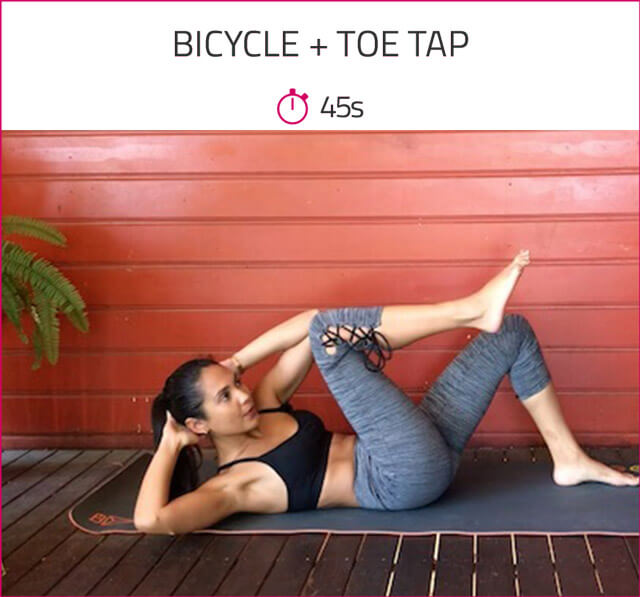 abs workout for women bicycle toe tap