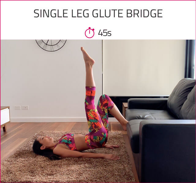 best at home butt workout single leg glute bridge