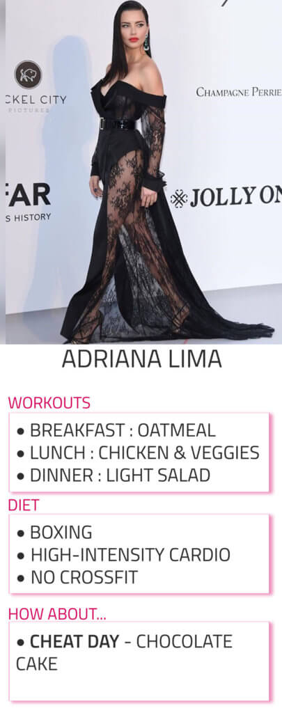 adriana lima diet and workout routine