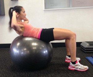 ab exercises for a flat and toned stomach - swiss ball ab curl