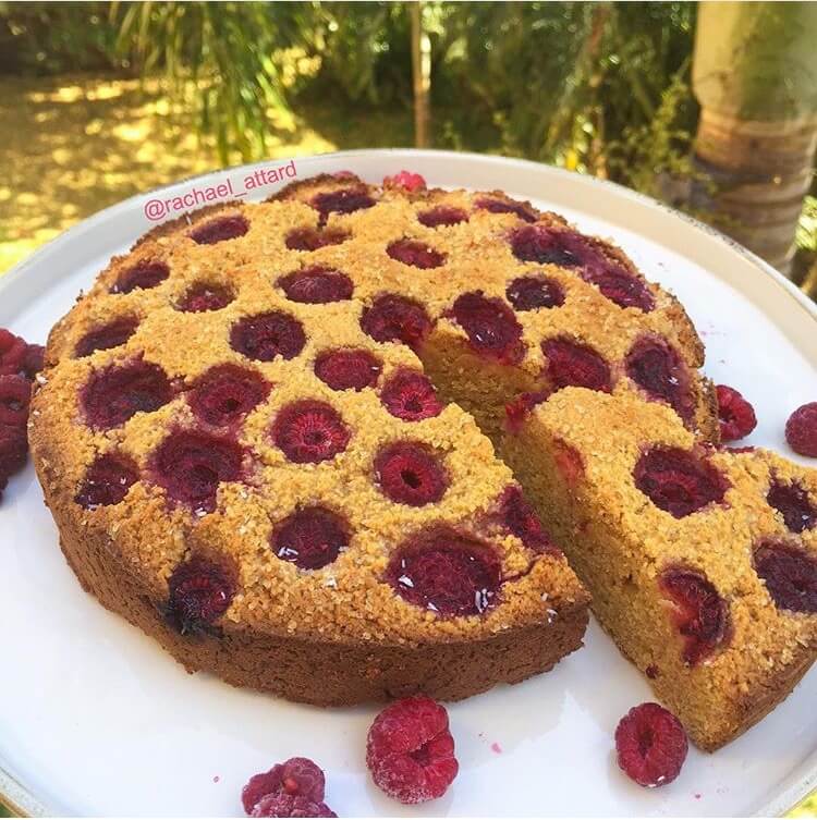 healthy coconut raspberry cake