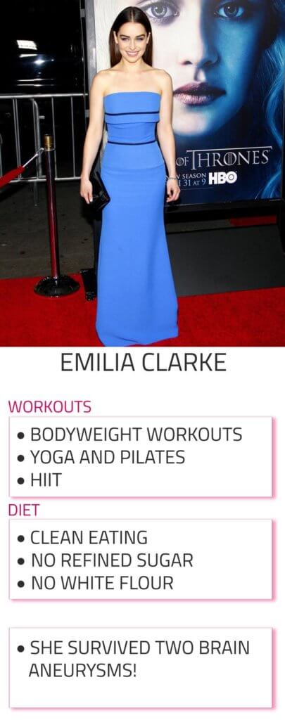 emilia clarke diet and workout routine