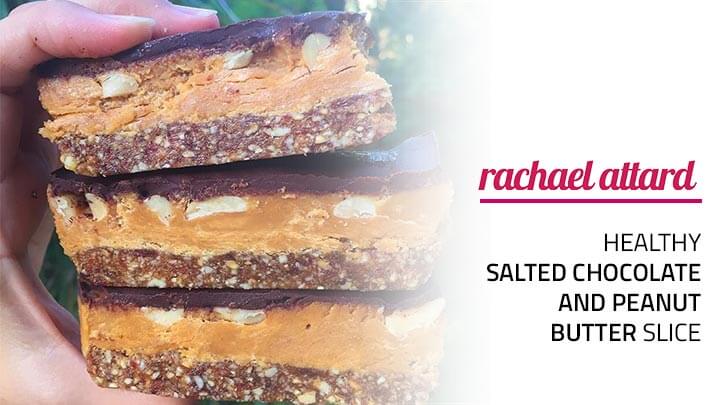 healthy salted chocolate and peanut butter slice