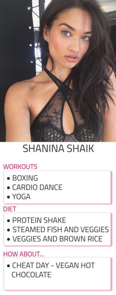 shanina shaik diet and workout routine