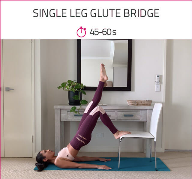 single leg glute bridge for toned butt and legs